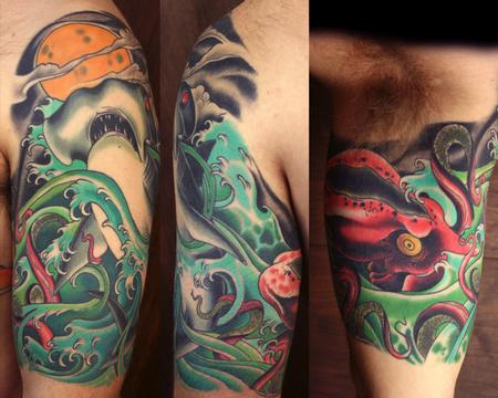 Joshua Bowers - shark and octopus battle